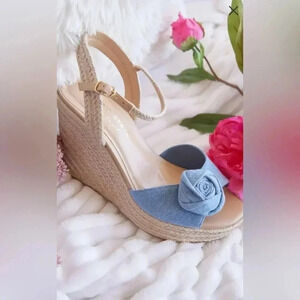 Altard State Blue Rosie Denim Wedges Size 10